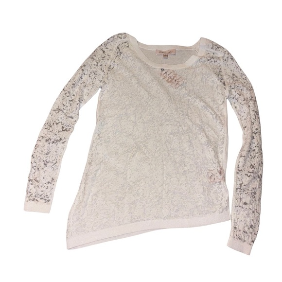 Philosophy White Gauze Top with Asymmetrical Hem, NWT - Picture 1 of 5